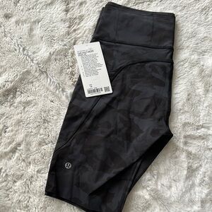 Lululemon Black Camo Fast and Free High-Rise Short 10"